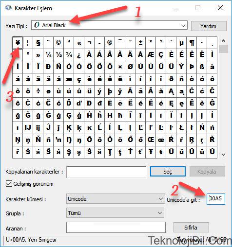 Çin Yuanı { ¥ } simgesi bilgisayar klavyesinde nasıl yazılır?
