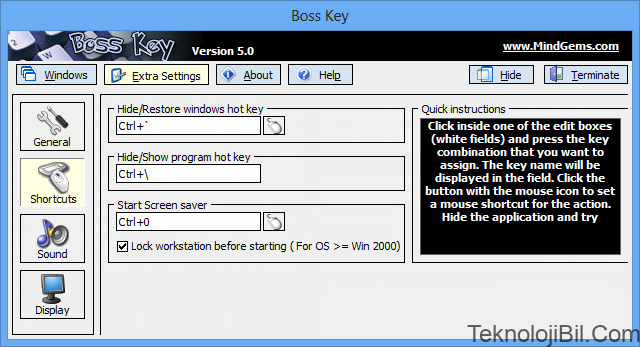 Boss Key Volume Settings