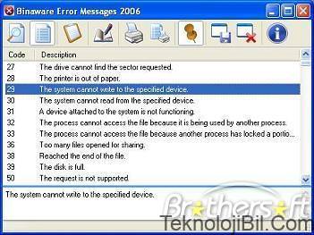 Binaware Error Messages 2006 R1 - 1.0.0.26 Screenshot