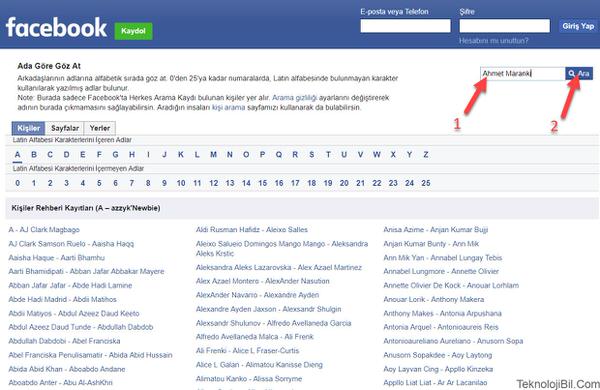 Facebook Giriş Yapmadan Kişi Arama Gizli Profil Görme Nasıl Yapılır? 2018-2019