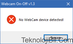 no webcam device error