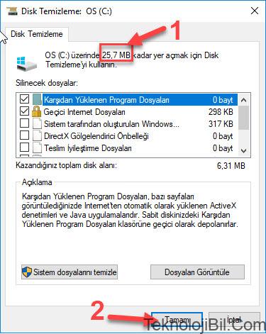 Windows 10 Disk Temizleme Aracı Programsız Disk Boşaltma