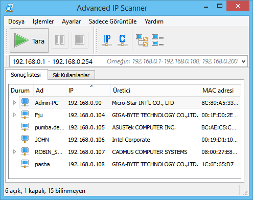 IP Scanner-Ücretsiz | Çulha İletişim ve Bilişim Hizmetleri
